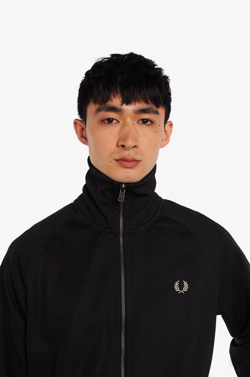 Black Fred Perry Elasticated Hem Track Men's Jackets | PH 1190CTVE